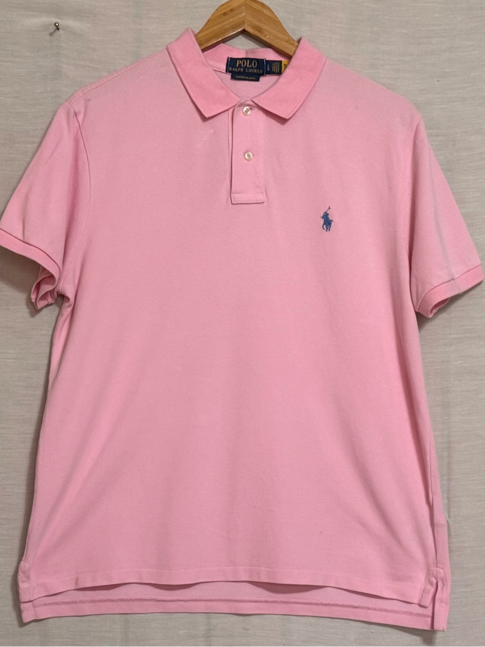 Polo Ralph Lauren Custom Slim Fit Pink Mesh Polo Men’s L